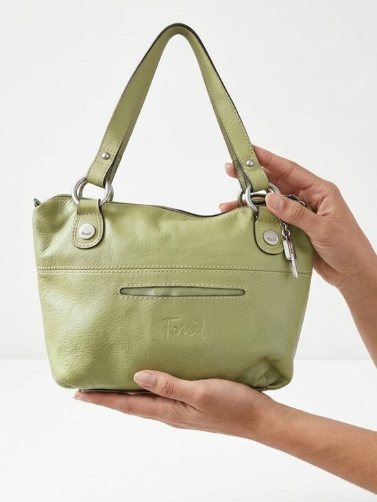 Fossil Handbags - Fossil Olive Green Pebble Leather Hobo Bag Shoulder Bag
